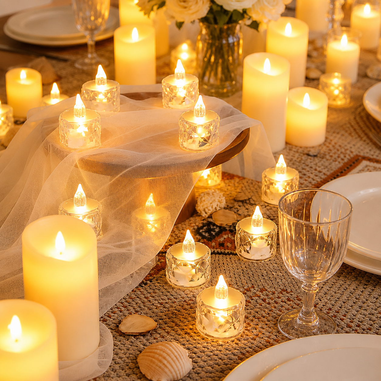 Flameless LED Tea Lights For Christmas Decor