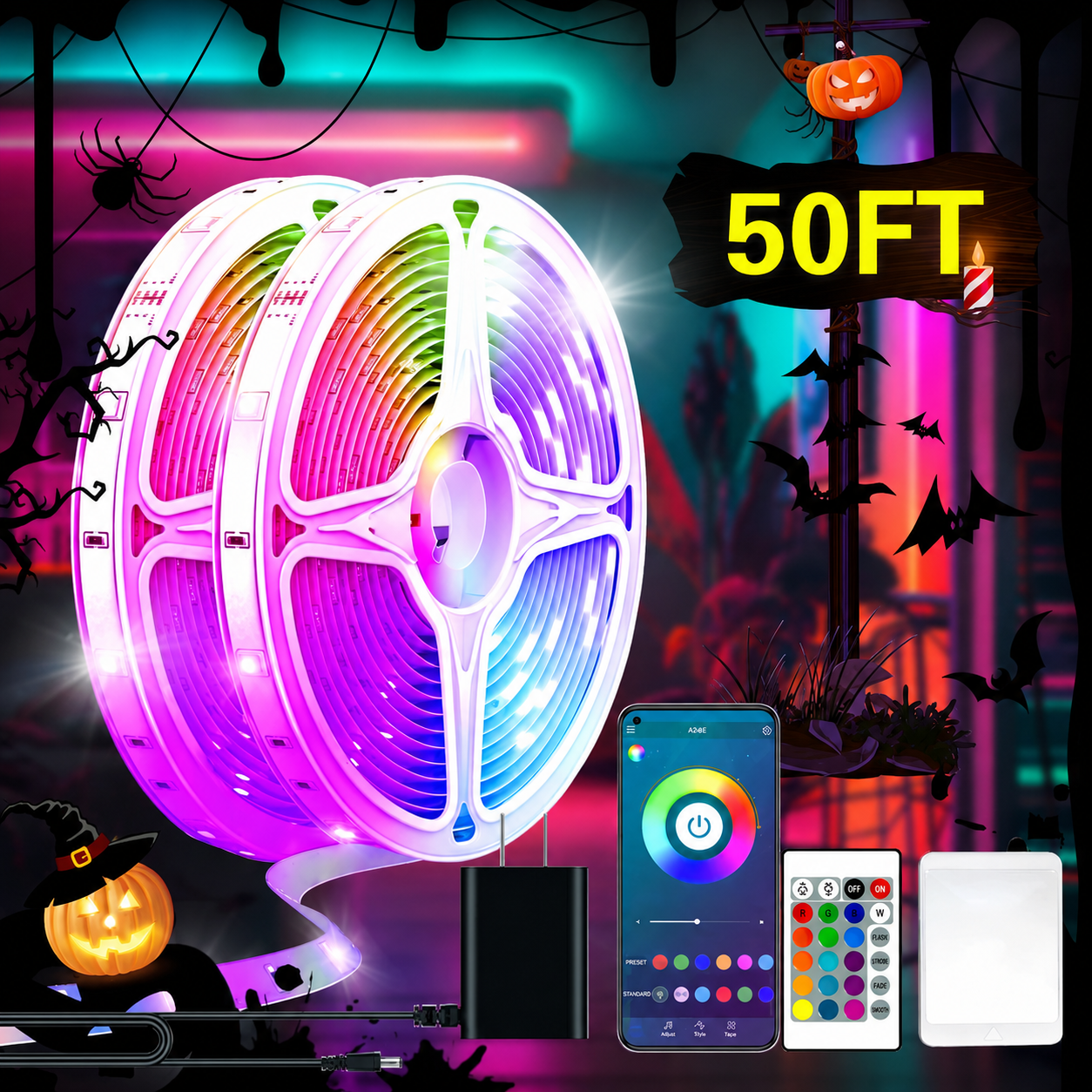 Smart Christmas LED Strip Lights With App And Remote Control   