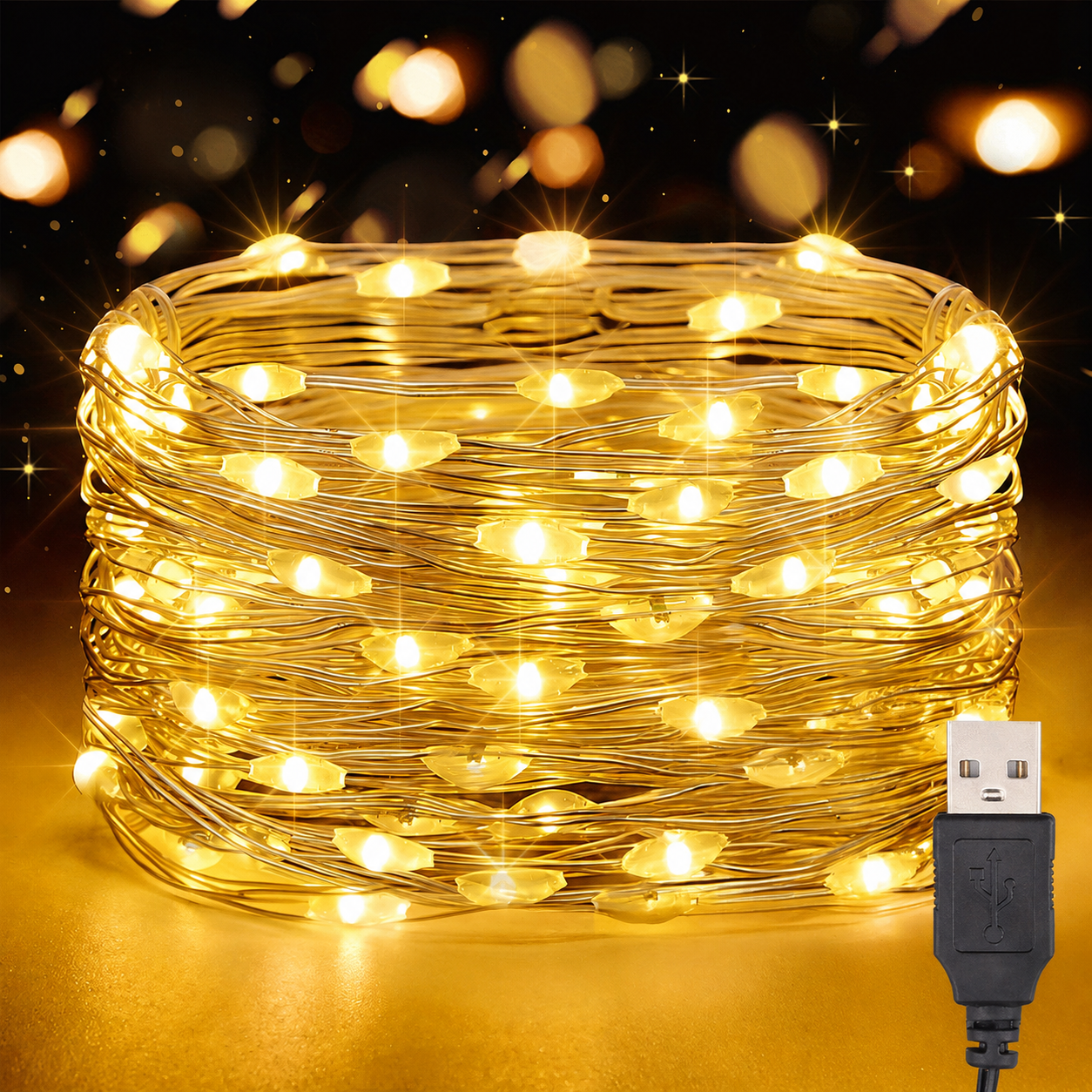 USB Powered LED String Lights for Indoor Party and Holiday Decor