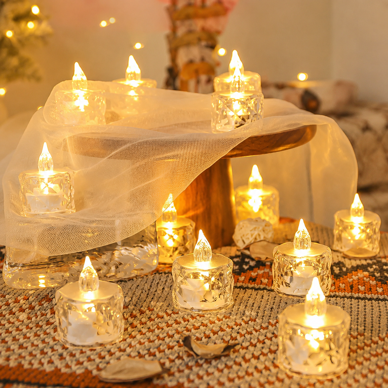 Flameless LED Tea Light Candles For Christmas Decor