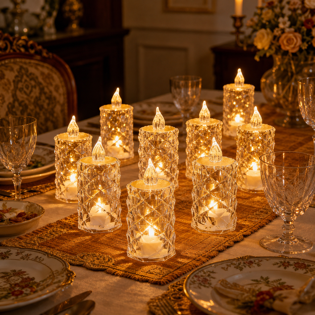 Flameless LED Tea Light Candles For Christmas Decor