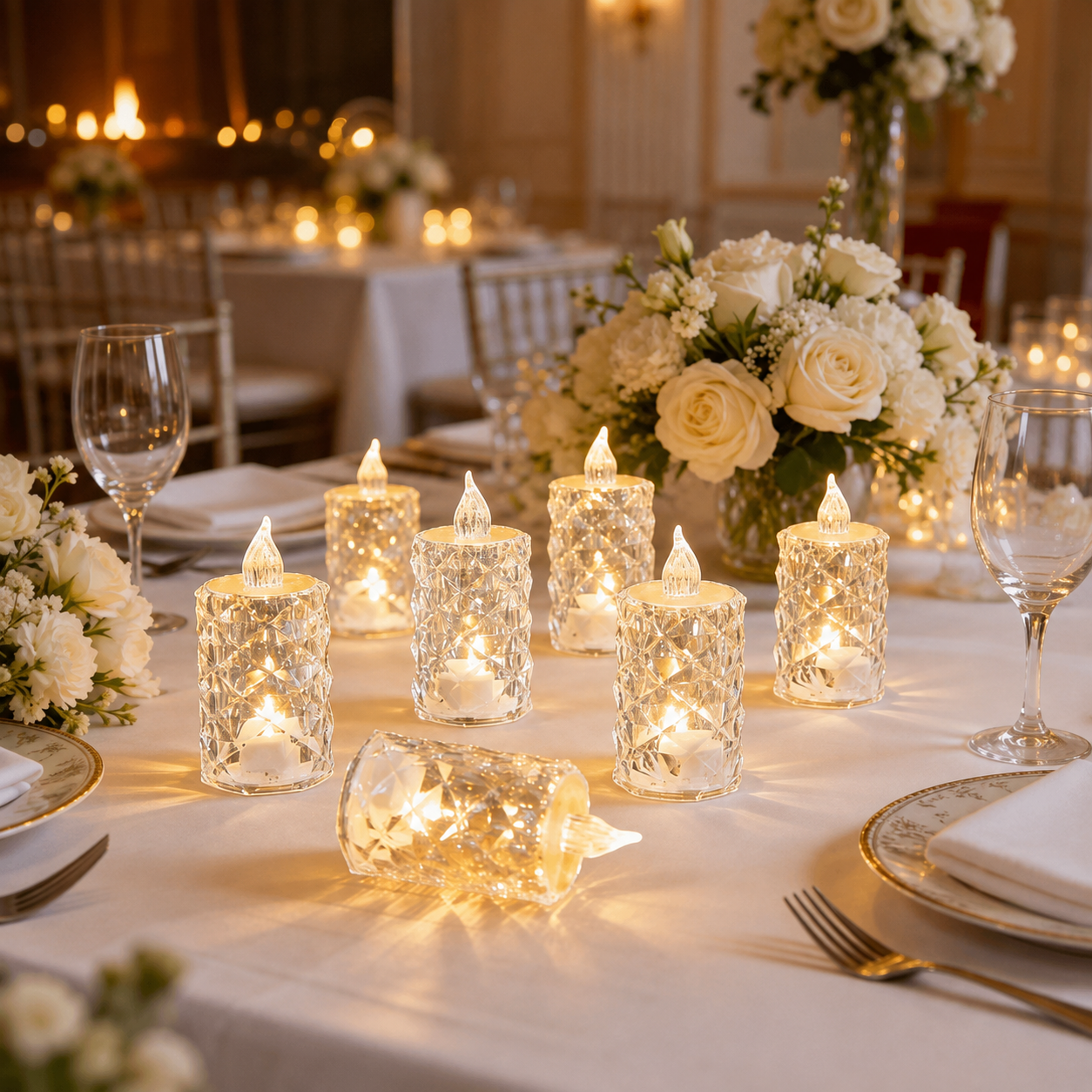 Flameless LED Tea Light Candles For Christmas Decor