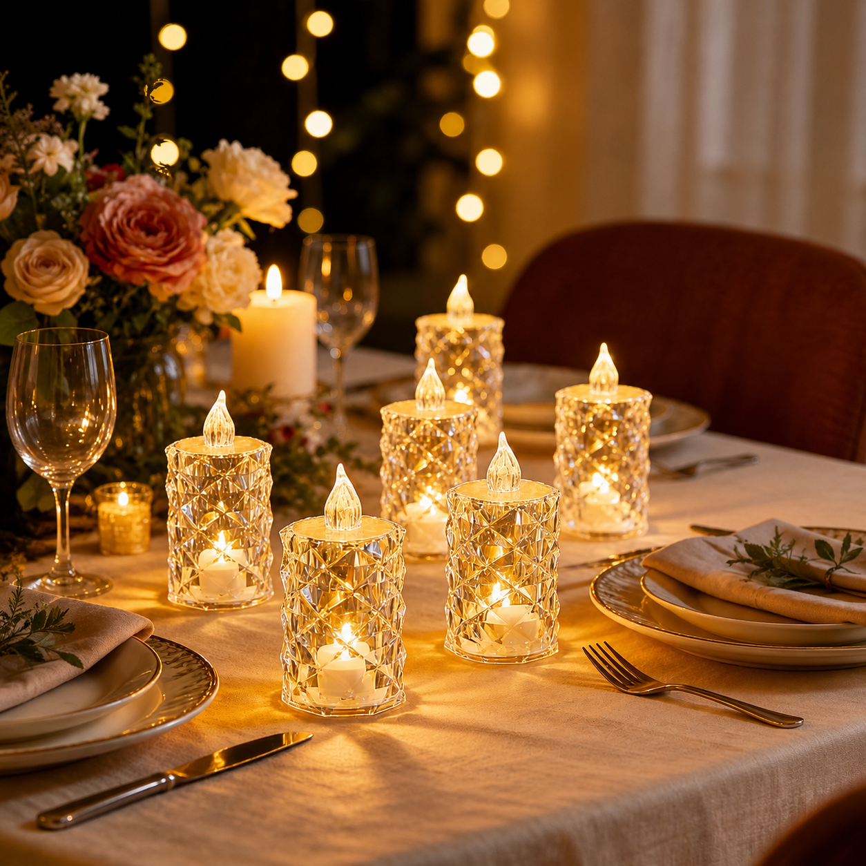 Flameless LED Tea Light Candles For Christmas Decor