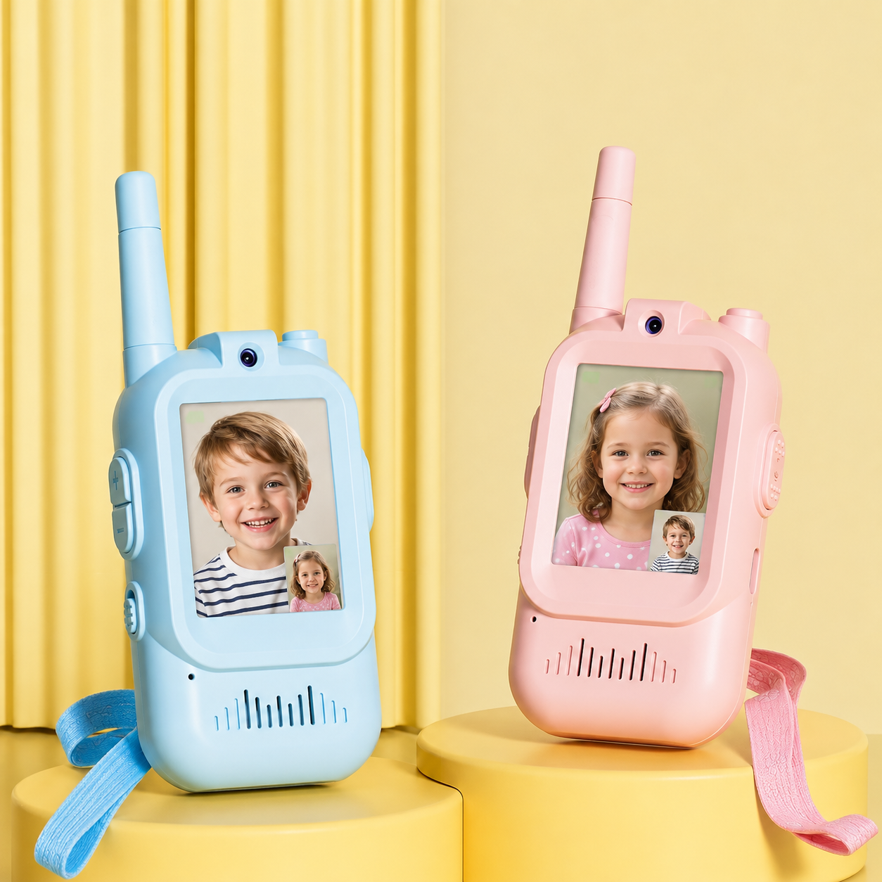2 Pack Rechargeable Video Christmas Walkie Talkies For Kids