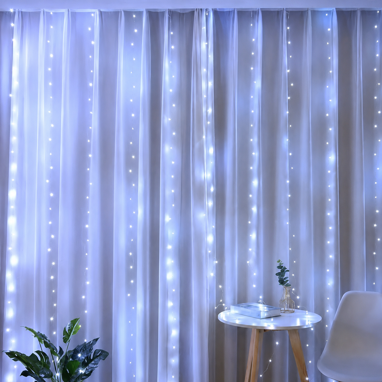 300 LED Christmas Curtain Lights With Remote