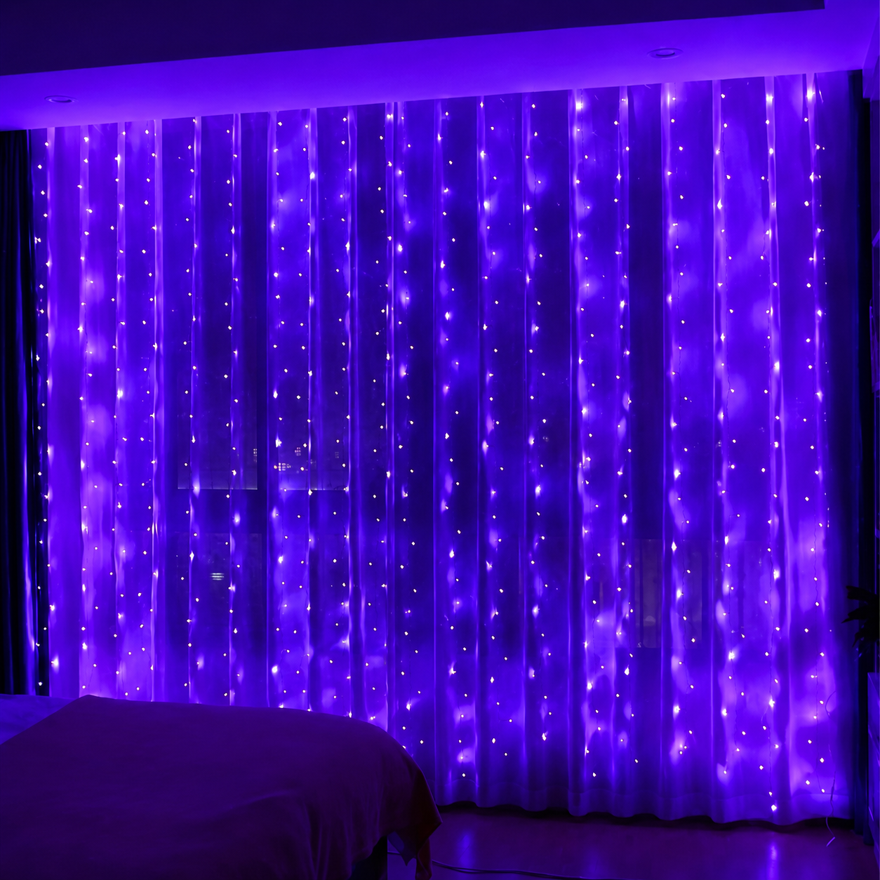 300 LED Christmas Curtain Lights With Remote