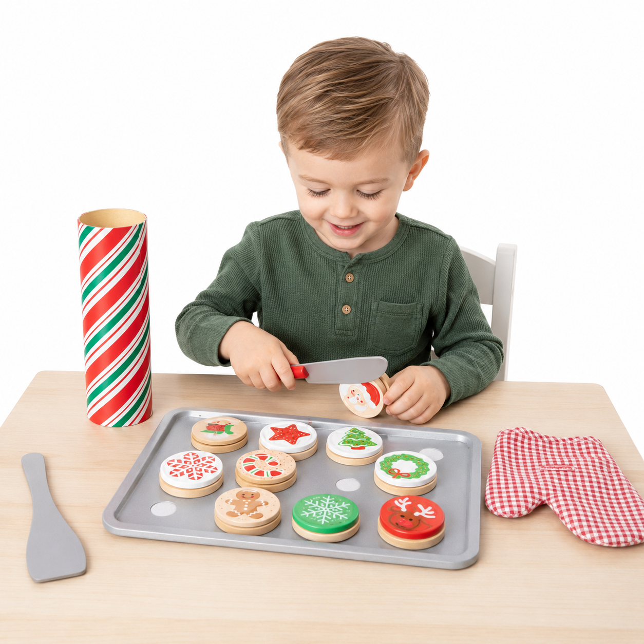 Slice And Bake Christmas Cookie Play Set For Kids