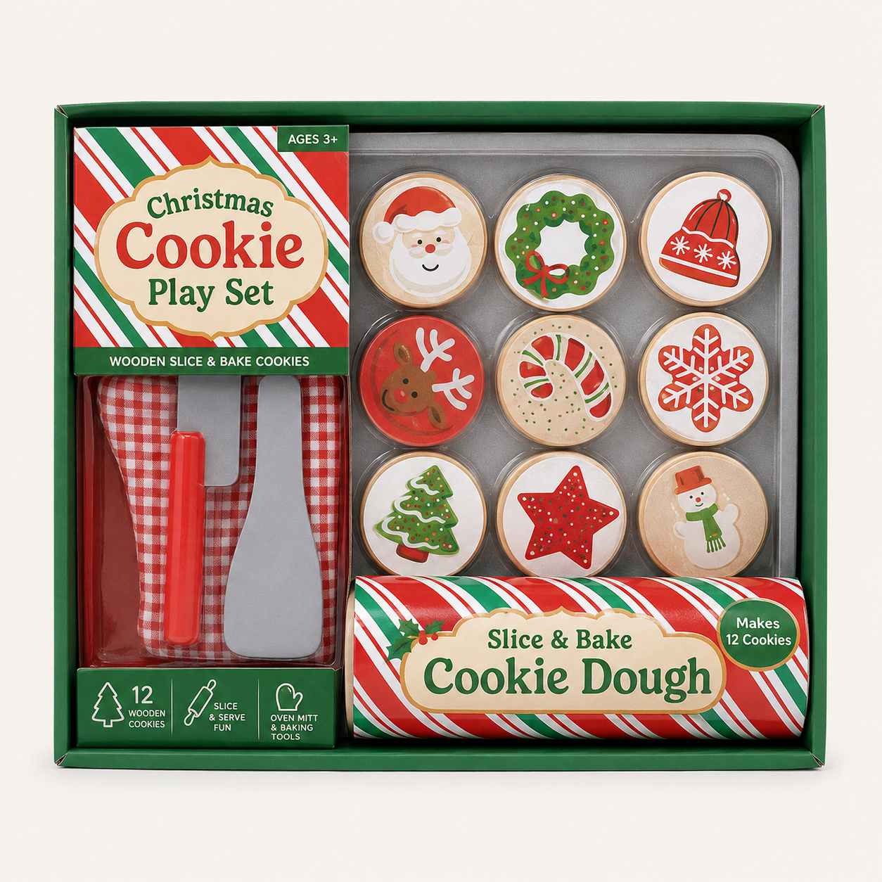 Slice And Bake Christmas Cookie Play Set For Kids
