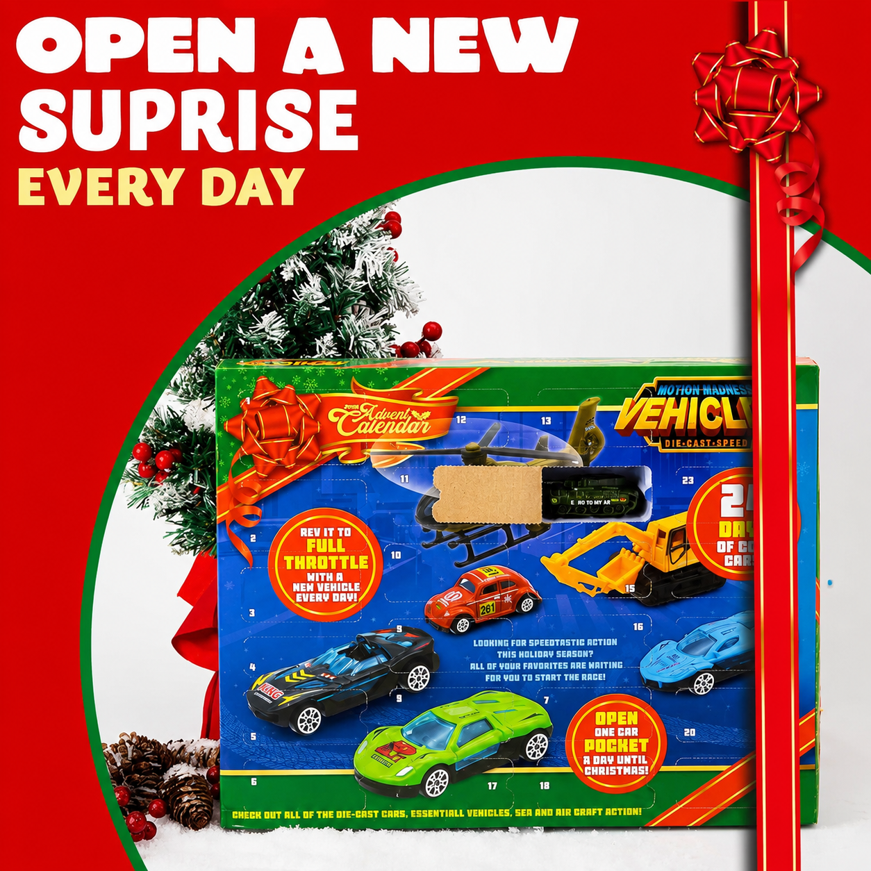 Party Calendar Diecast Cars Set Christmas Toy For Kids