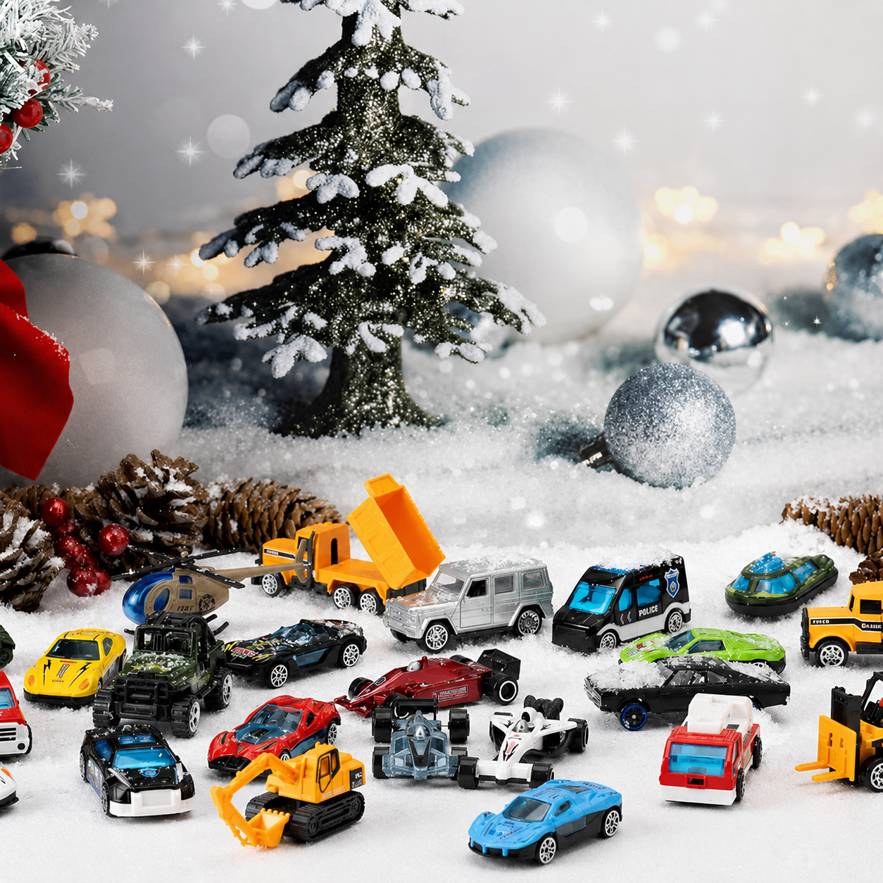 Party Calendar Diecast Cars Set Christmas Toy For Kids
