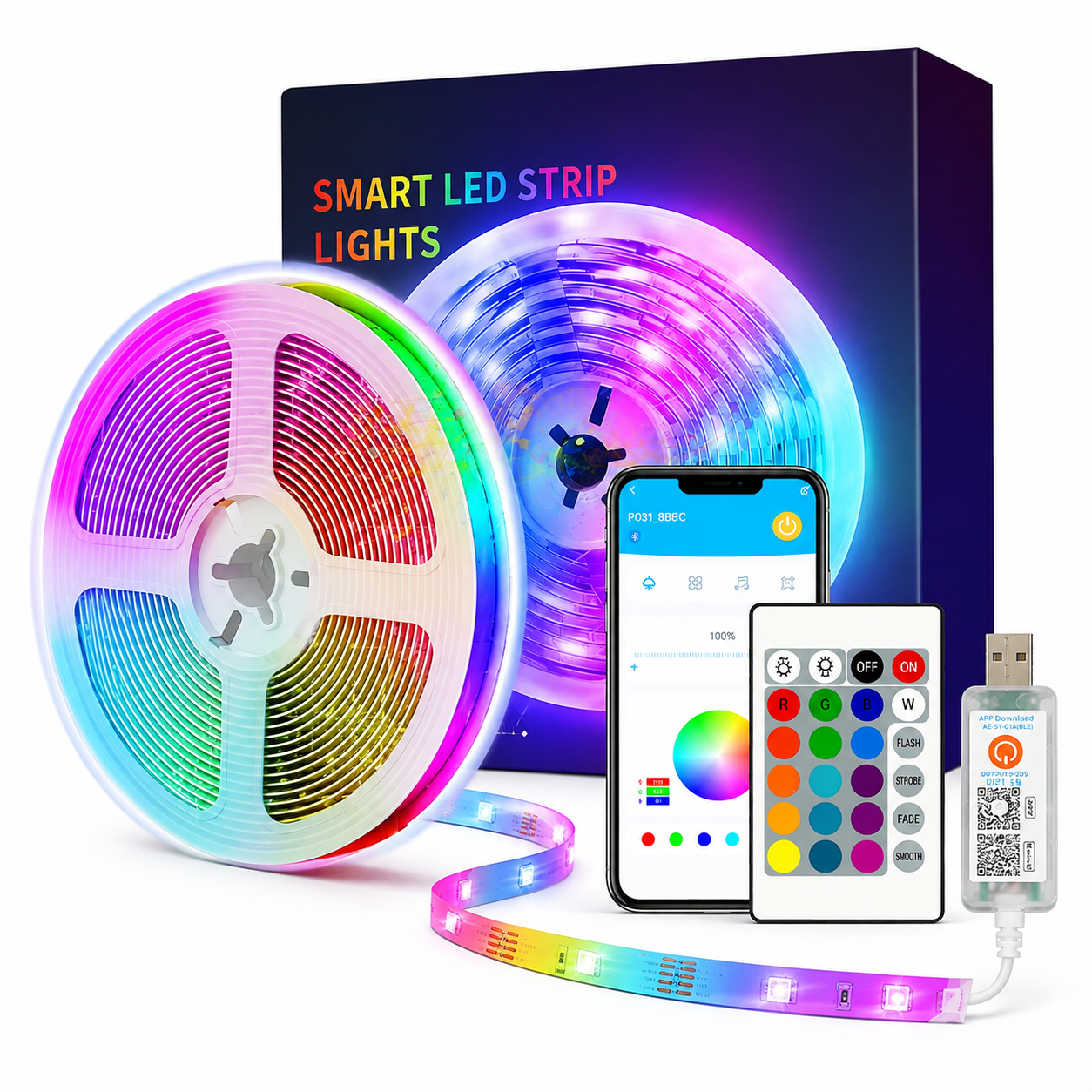 RGB LED Christmas Strips Light With Remote Control  