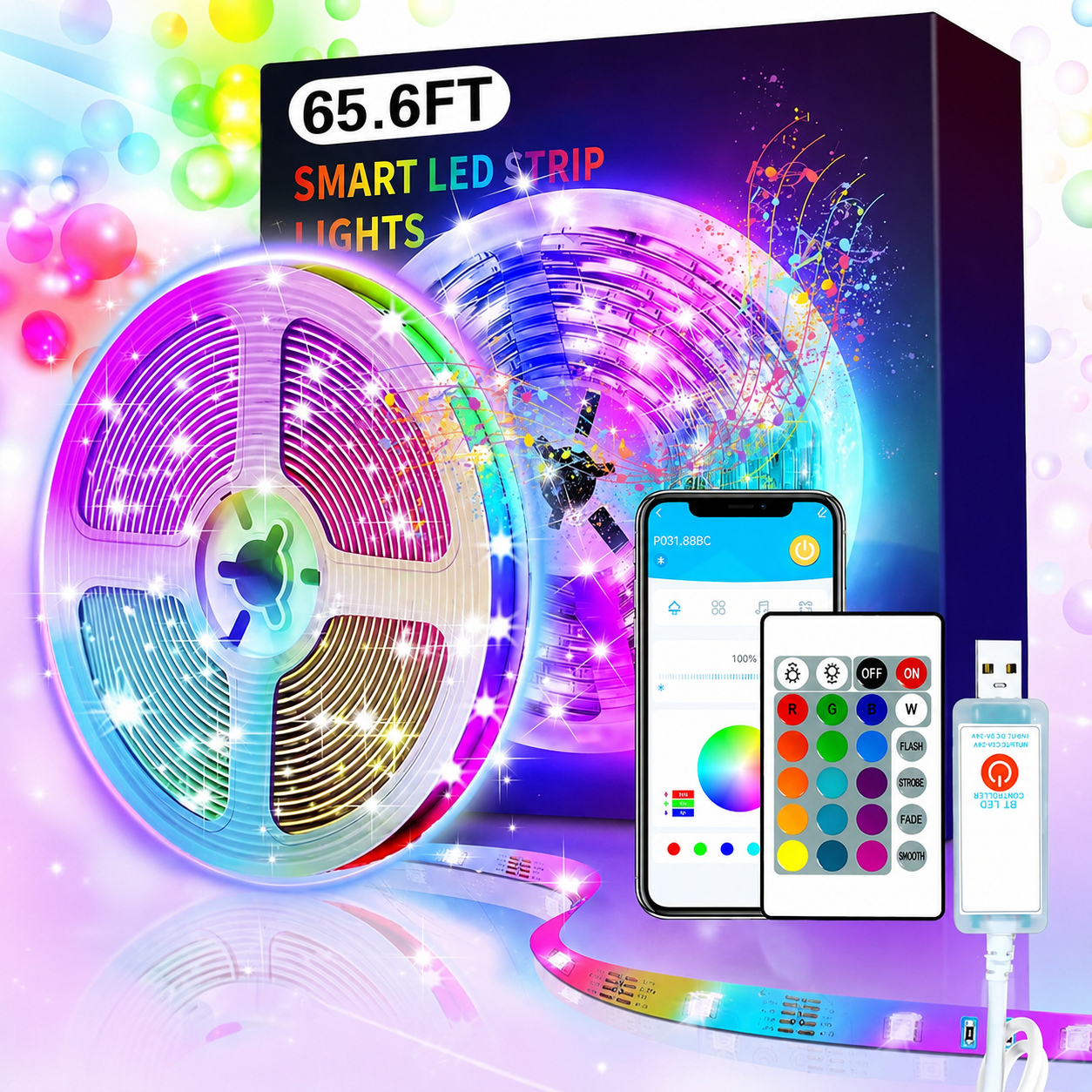 RGB LED Christmas Strips Light With Remote Control  