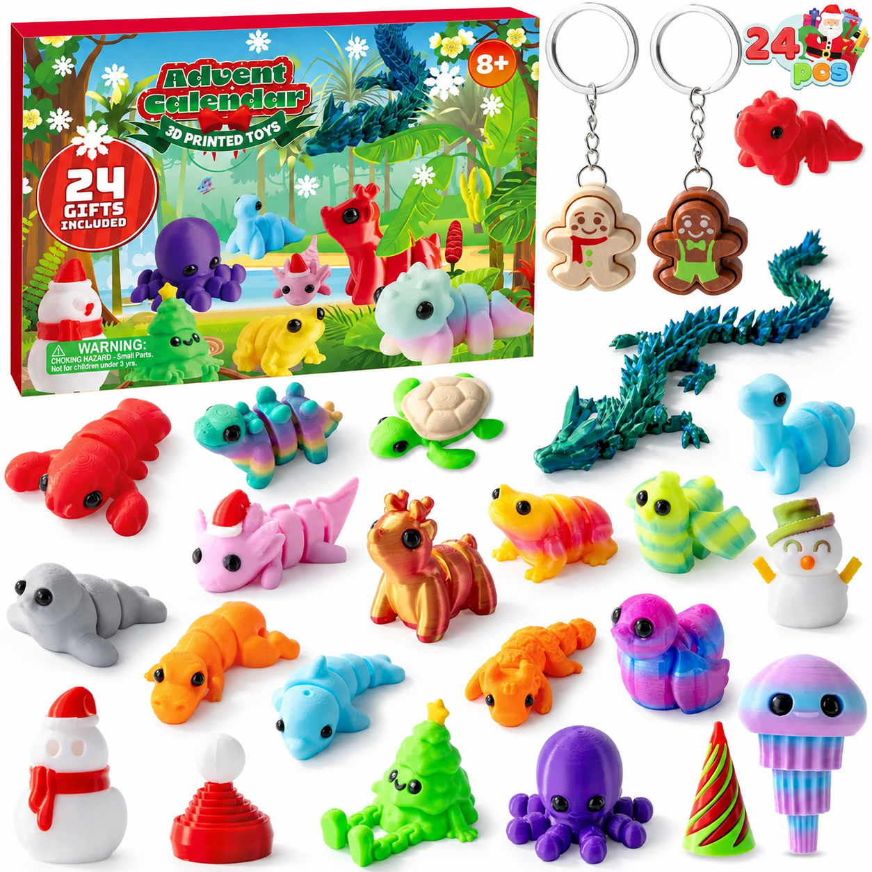 2026 Christmas Advent Calendar With 3D Printed Toys For Kids