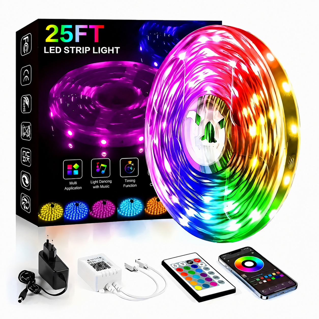 Music Sync LED Strip Christmas Lights For Bedroom   