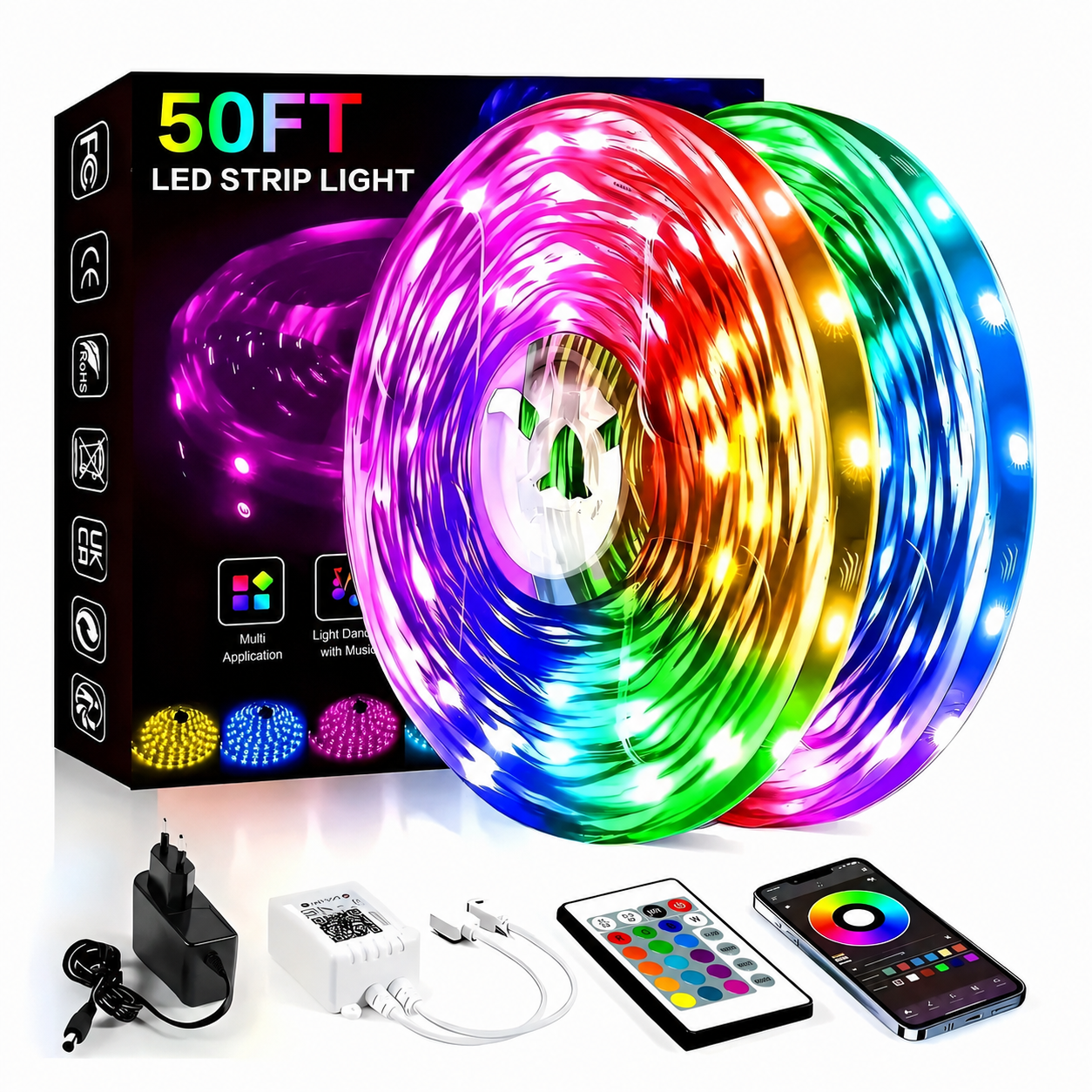 Music Sync LED Strip Christmas Lights For Bedroom   