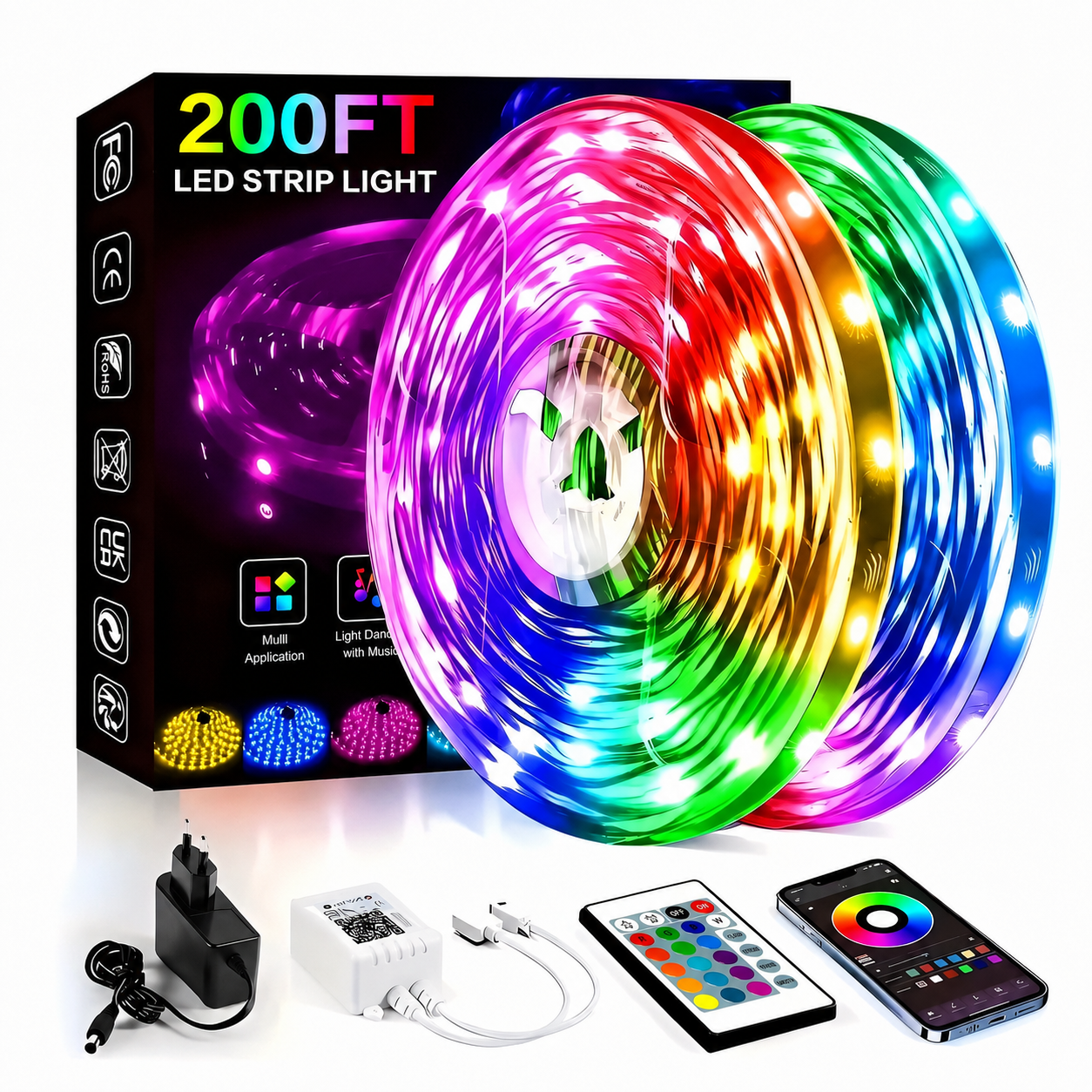 Music Sync LED Strip Christmas Lights For Bedroom   