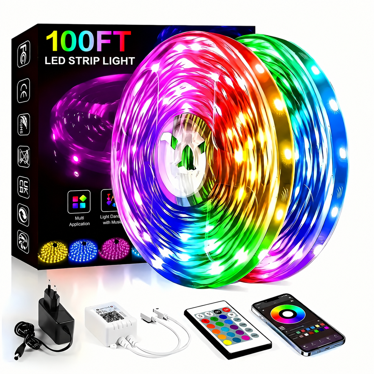 Music Sync LED Strip Christmas Lights For Bedroom   