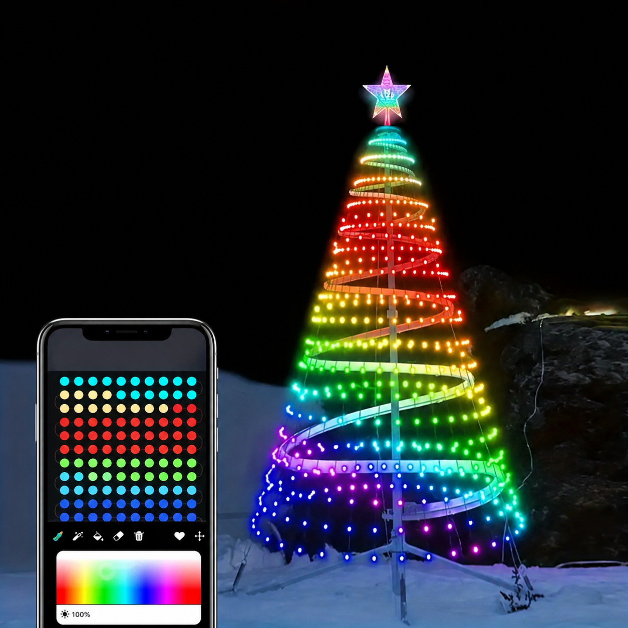 Smart 400 LED Christmas Tree Lights with Remote App Control and Music Sync