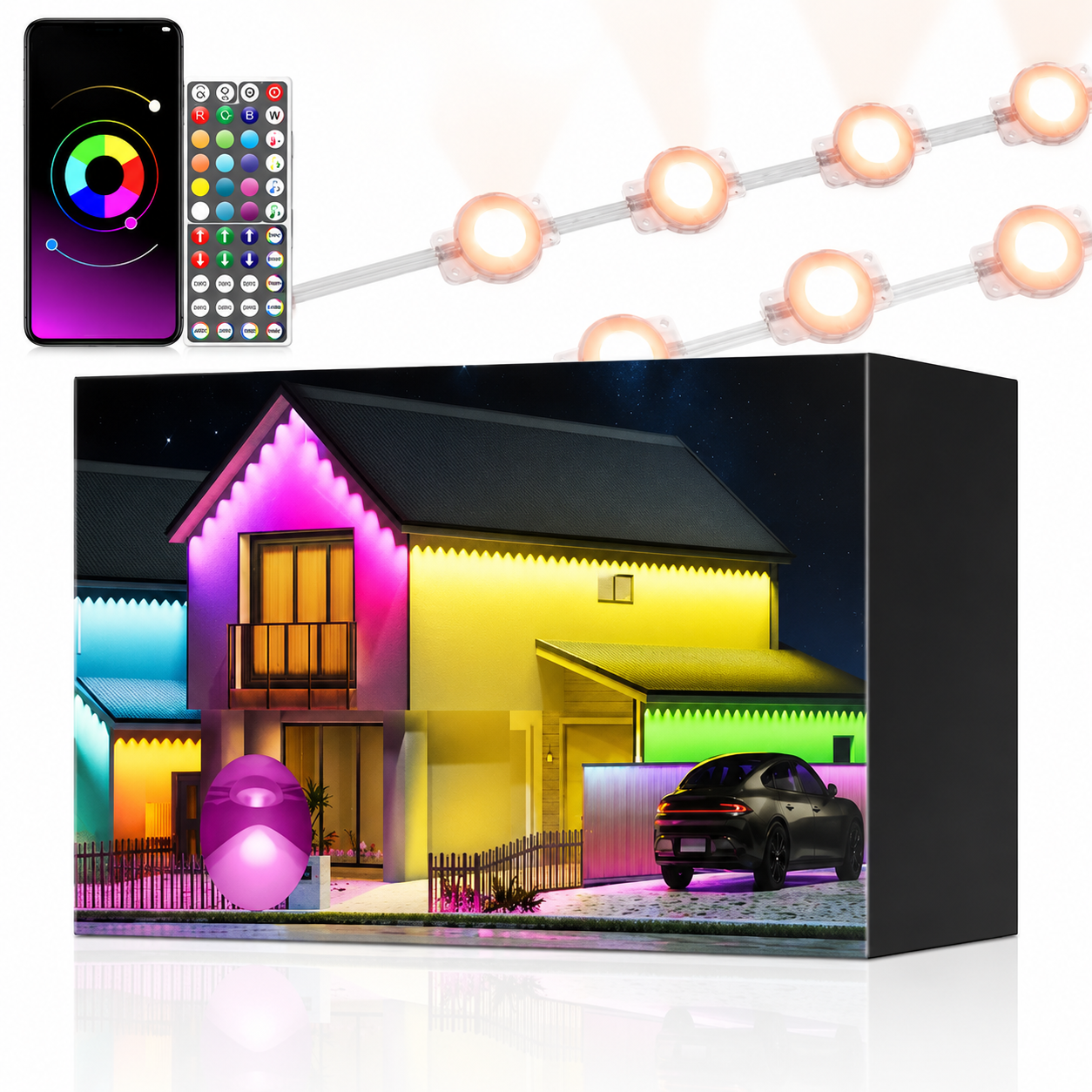 Smart Permanent Outdoor Christmas Eave Lights with App and Remote Control