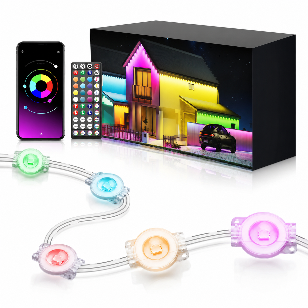 Smart Permanent Outdoor Christmas Eave Lights with App and Remote Control