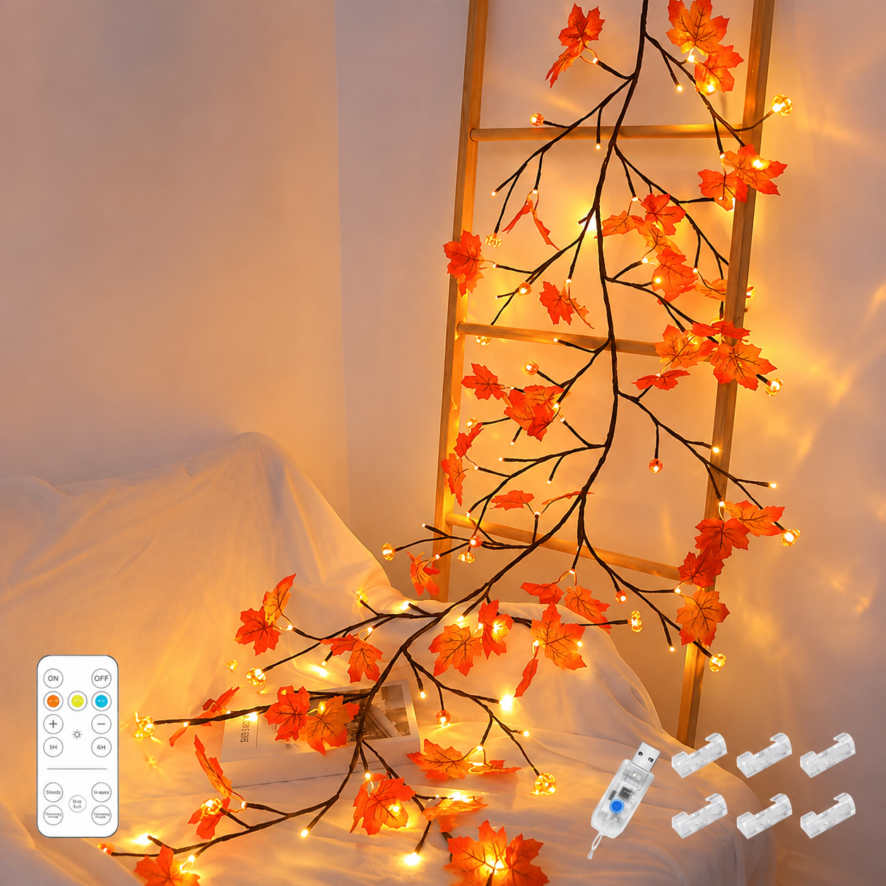 DIY Cherry Blossom Willow Vine Christmas Lights  