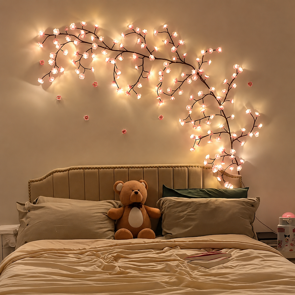 DIY Cherry Blossom Willow Vine Christmas Lights  