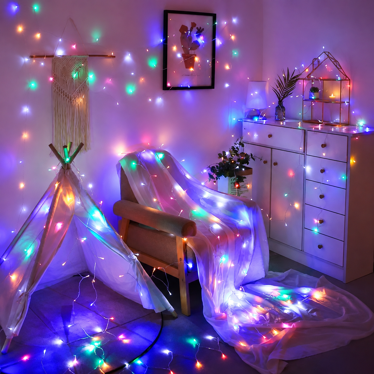 Indoor LED Fairy Christmas String Lights For Holiday Camping  