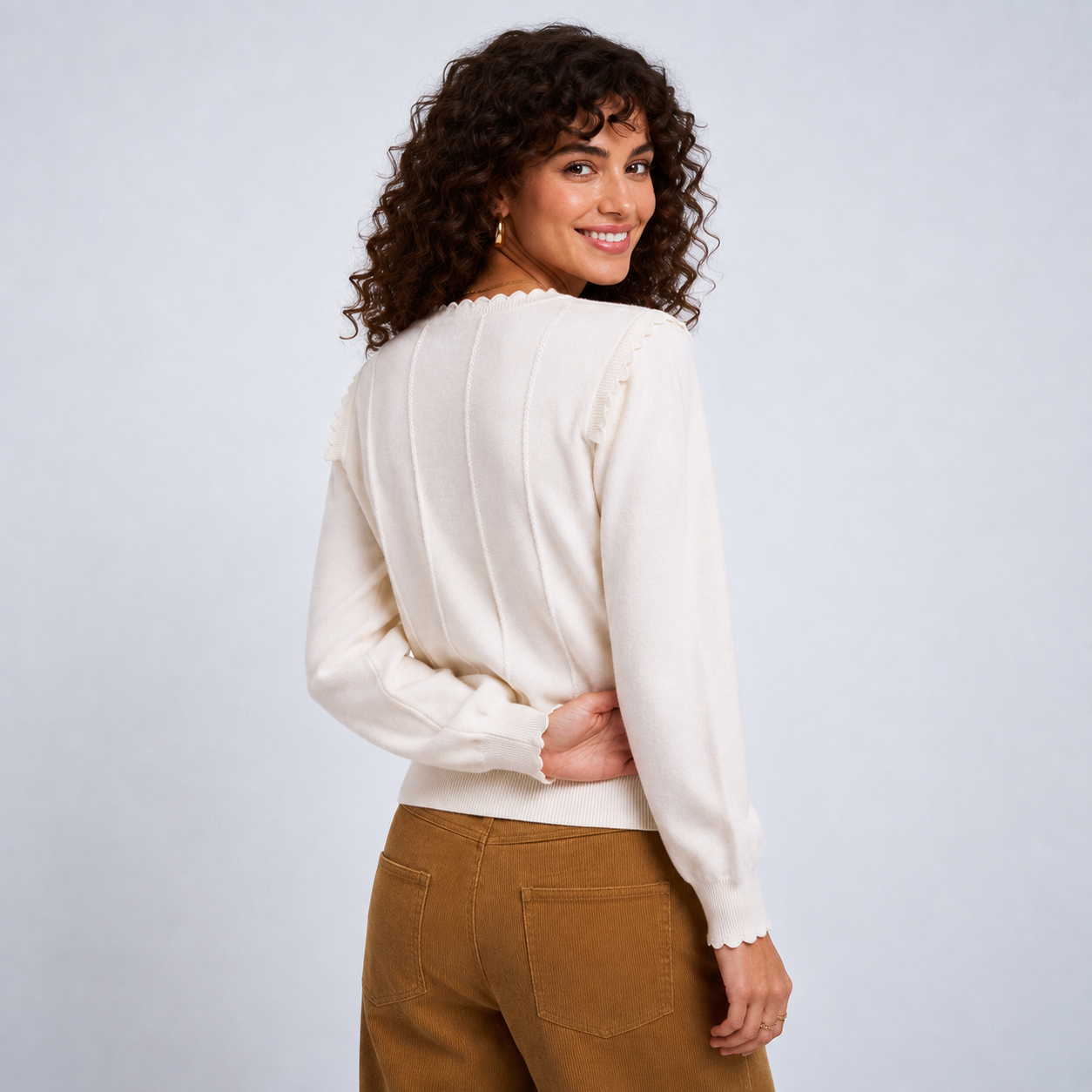  Floral Embroidery Long Sleeve Pullover Blouse Christmas Sweater For Women