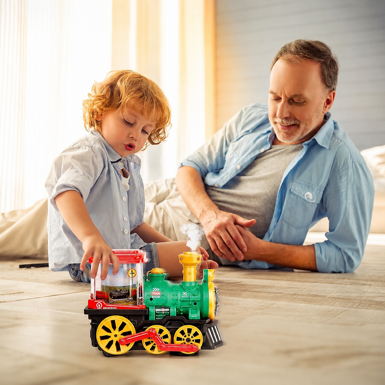 Christmas Electric Steam Train Toy With Lights And Sound   