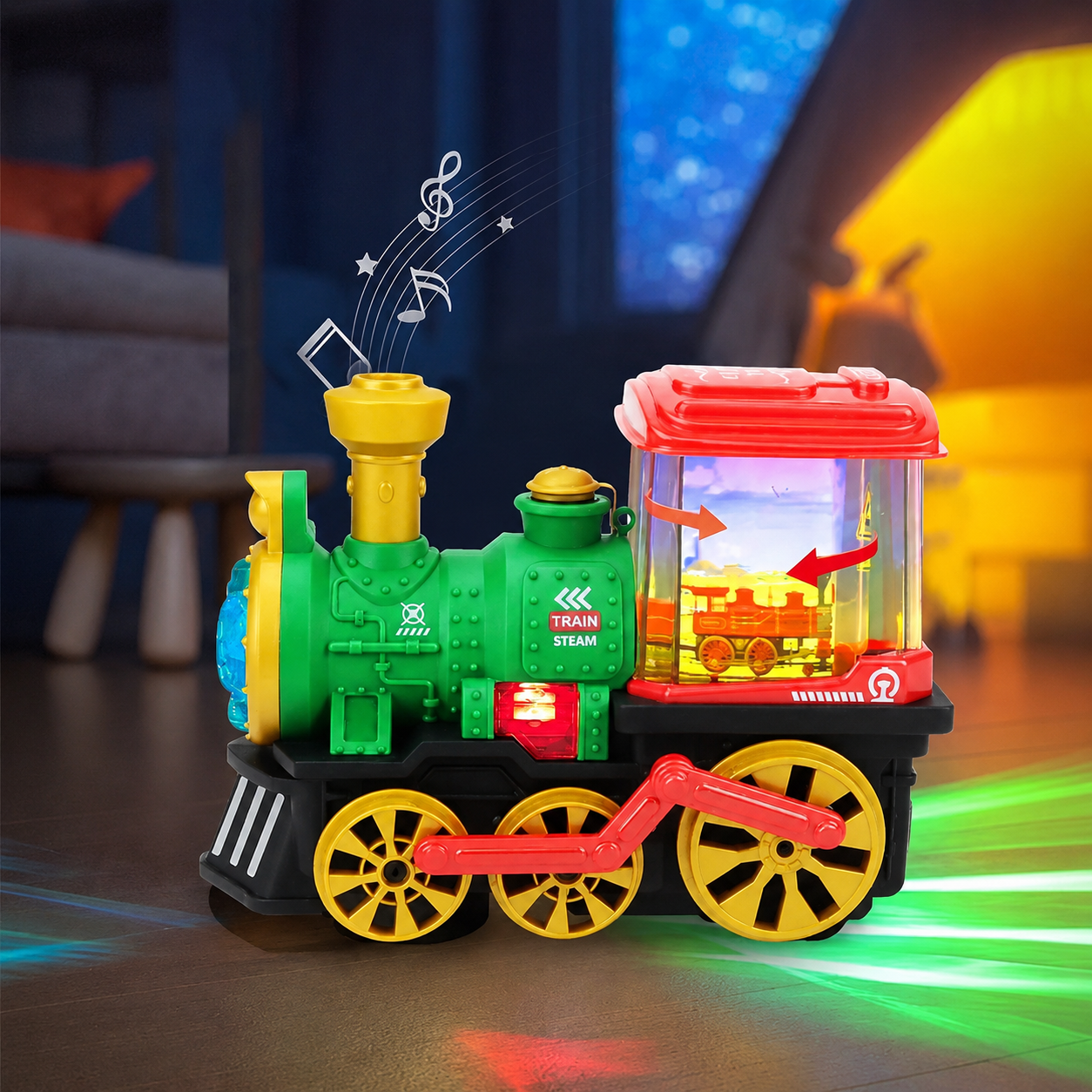 Christmas Electric Steam Train Toy With Lights And Sound   