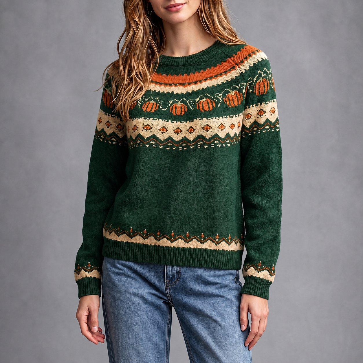 Casual Loose Knit Christmas Halloween Long Sleeve Party Sweater For Women