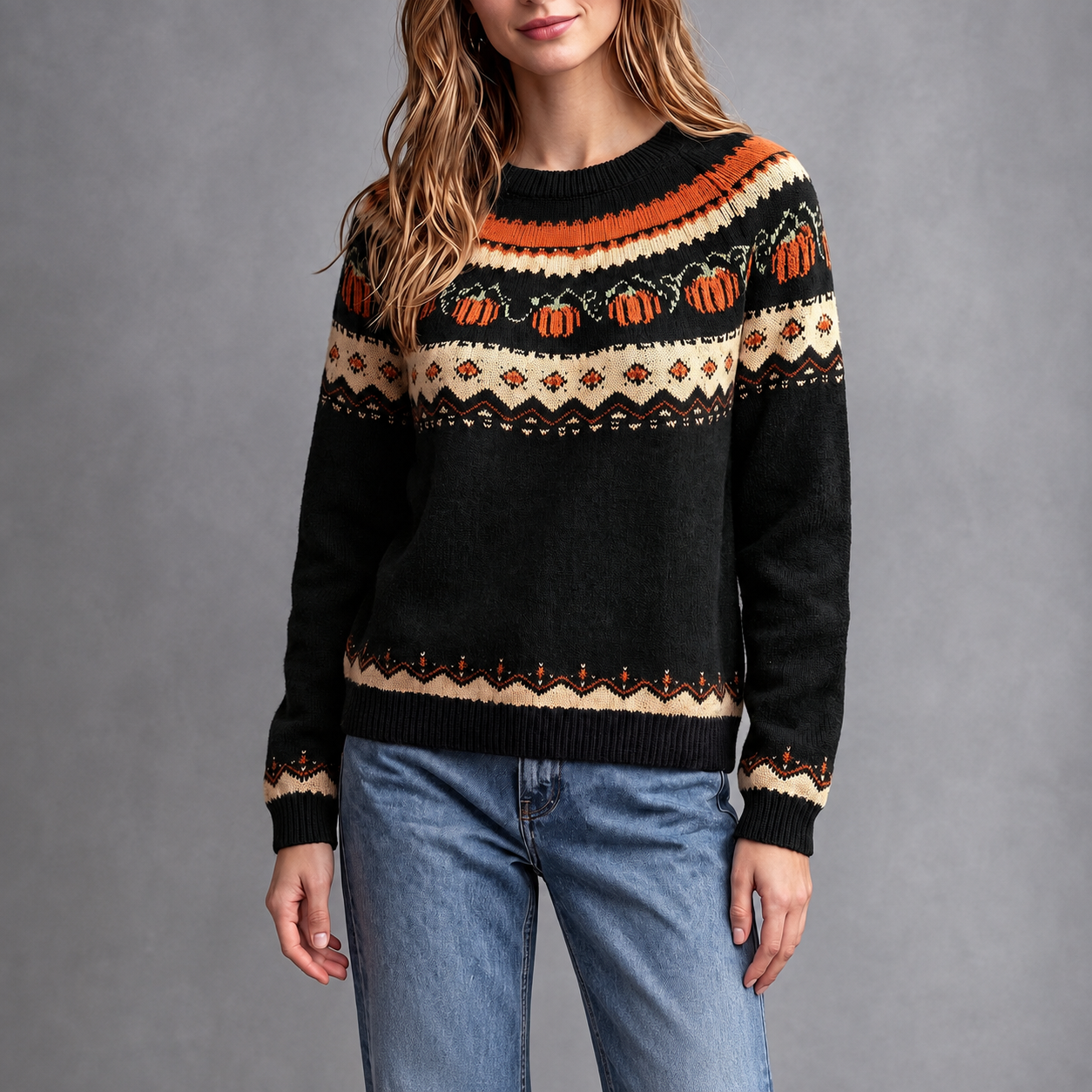 Casual Loose Knit Christmas Halloween Long Sleeve Party Sweater For Women