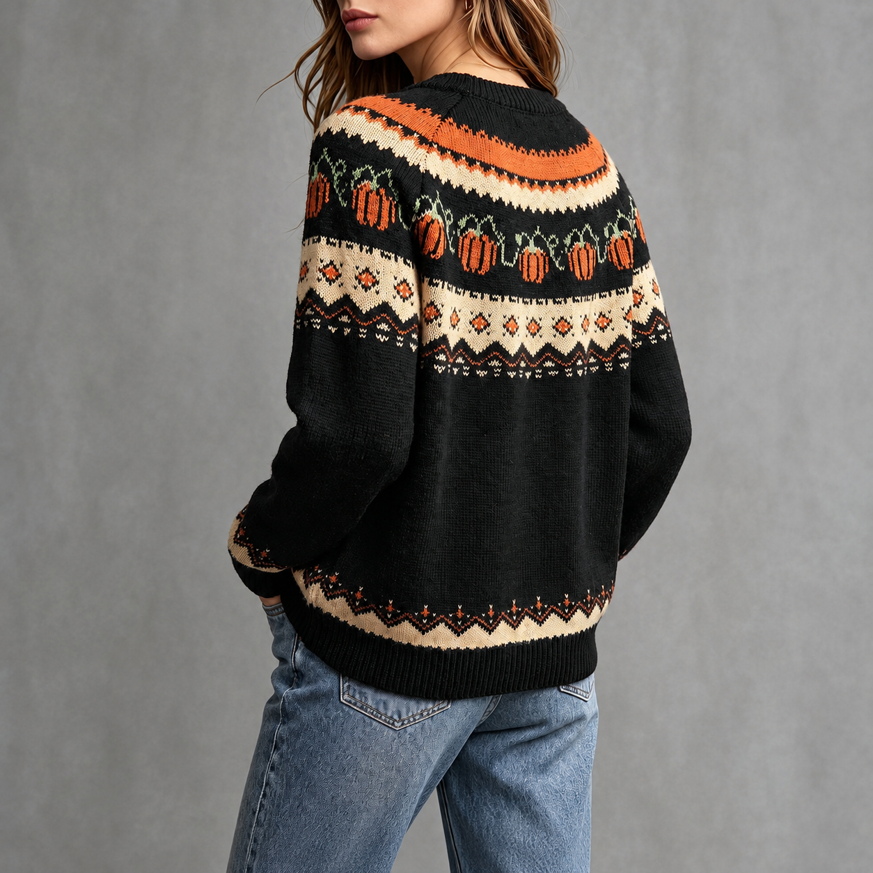 Casual Loose Knit Christmas Halloween Long Sleeve Party Sweater For Women