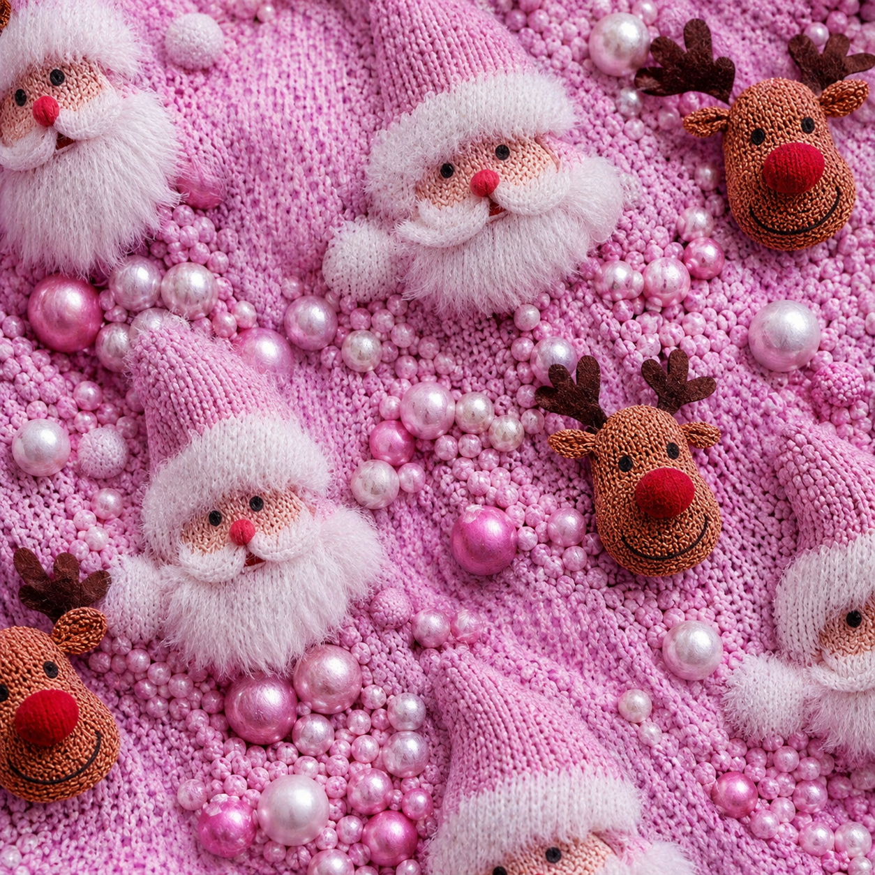 Casual Knit Christmas Santa Claus Pullover Sweater For Women