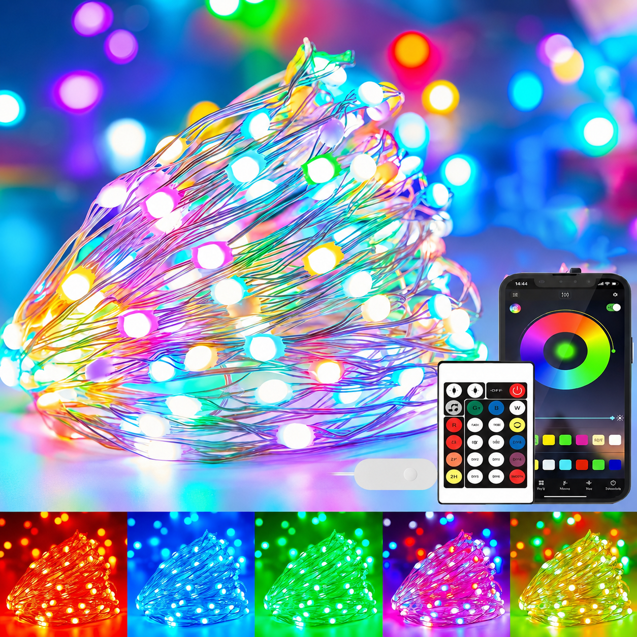 Christmas Fairy Lights With Remote Controlled And Music Sync