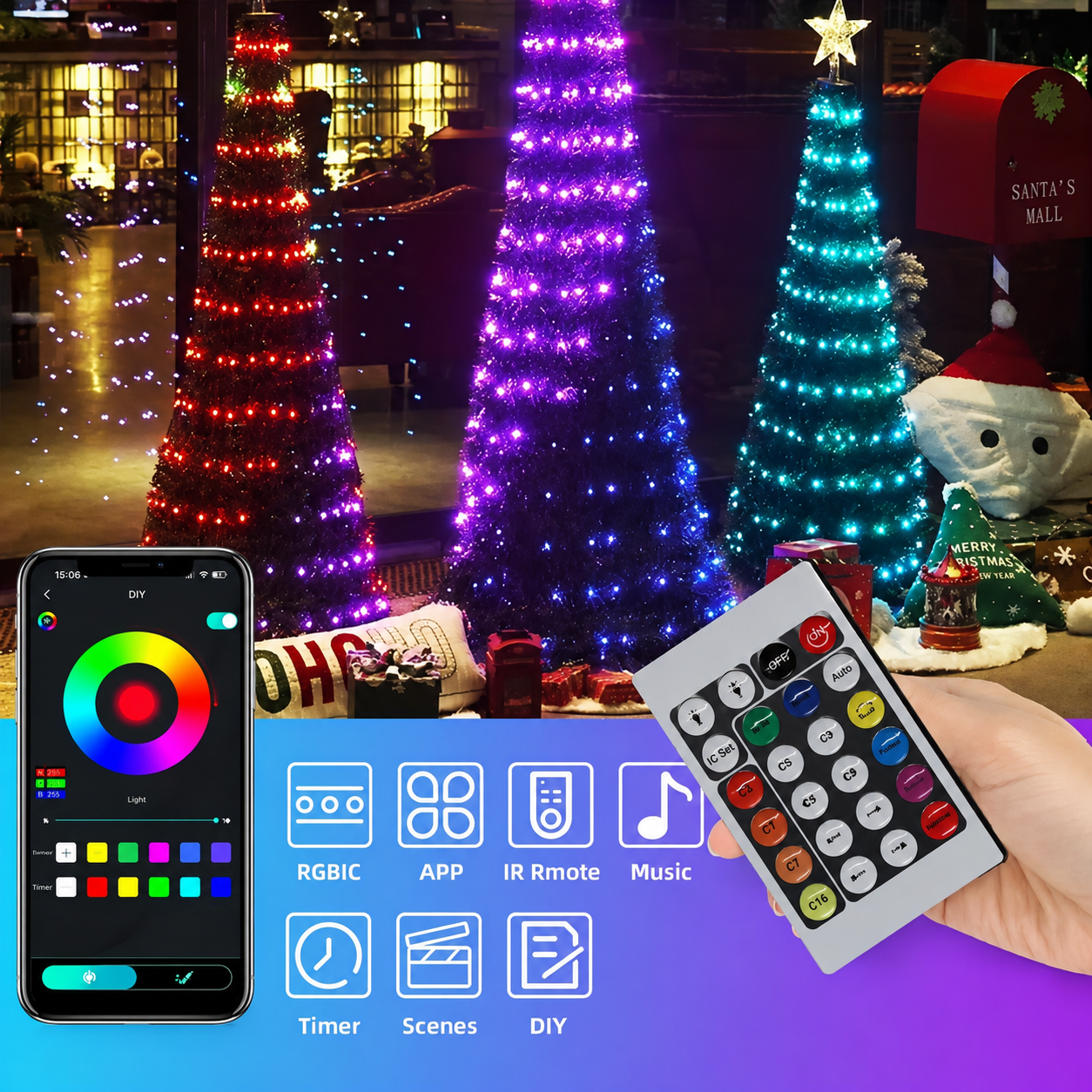 Christmas Fairy Lights With Remote Controlled And Music Sync