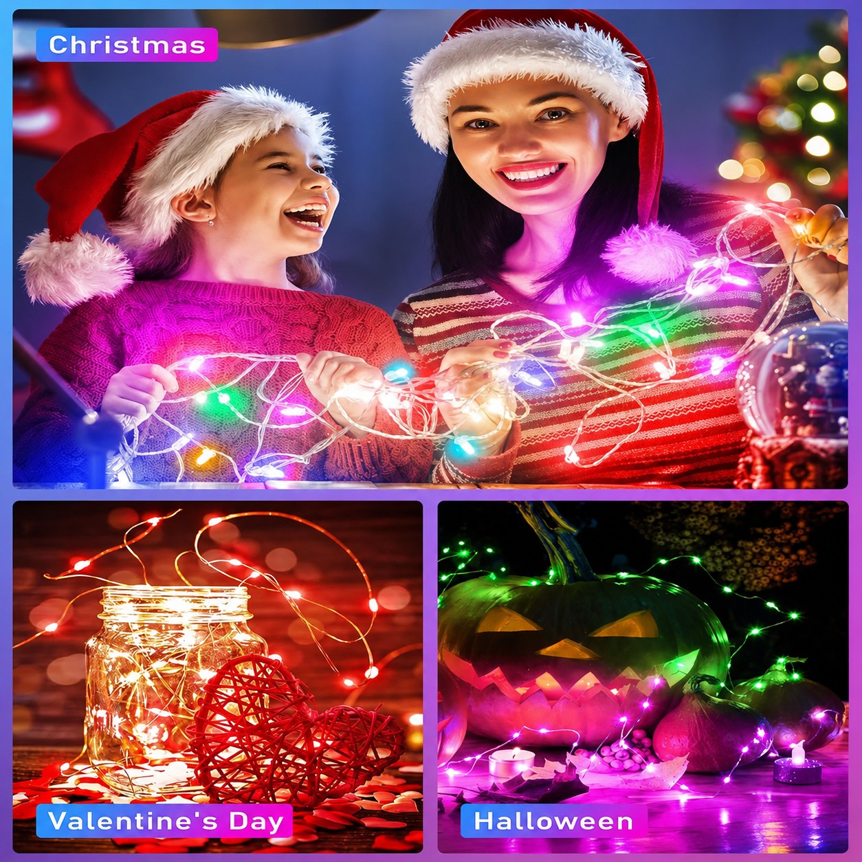 Christmas Fairy Lights With Remote Controlled And Music Sync