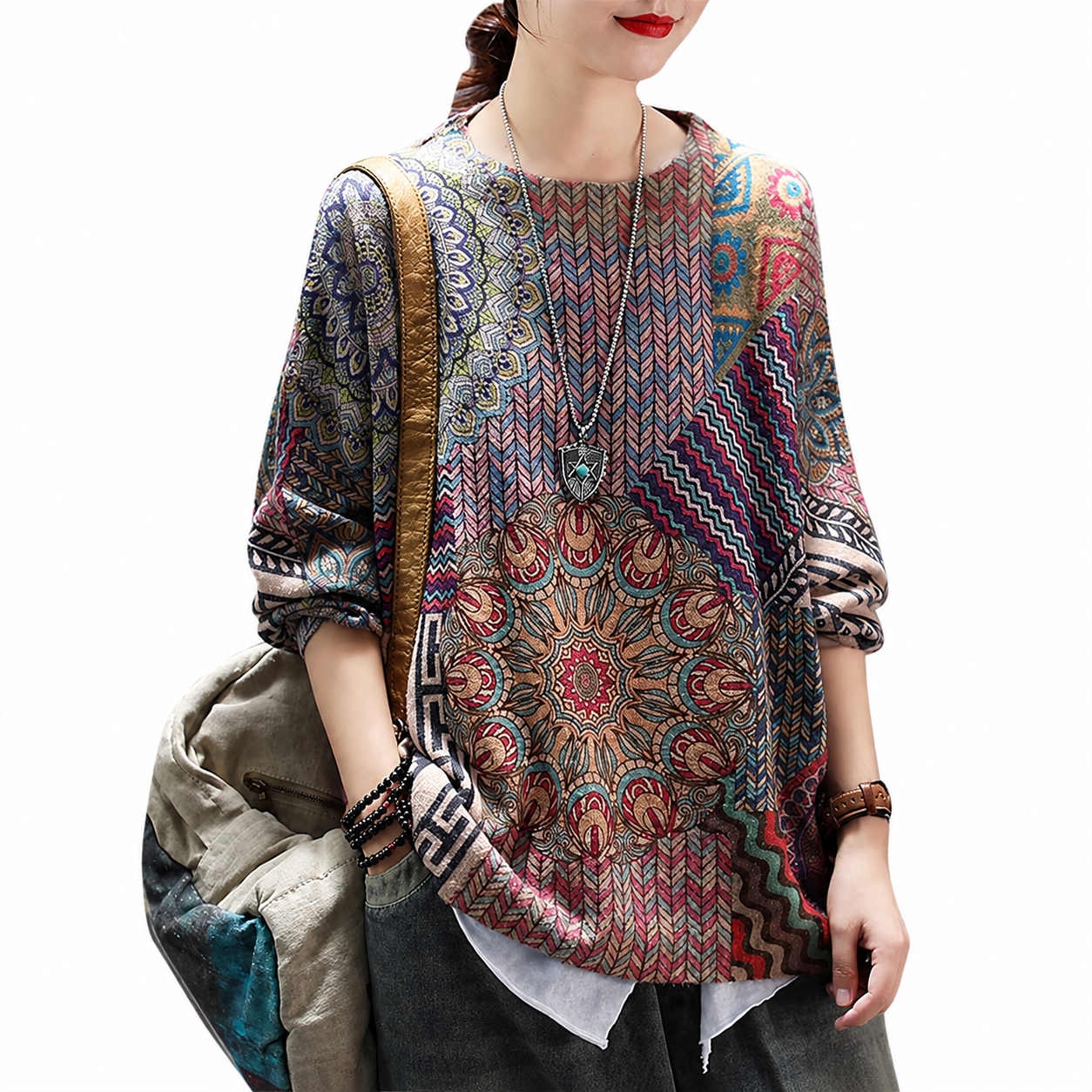 Christmas Snowman Graphic Knit Pullover Sweater for Women