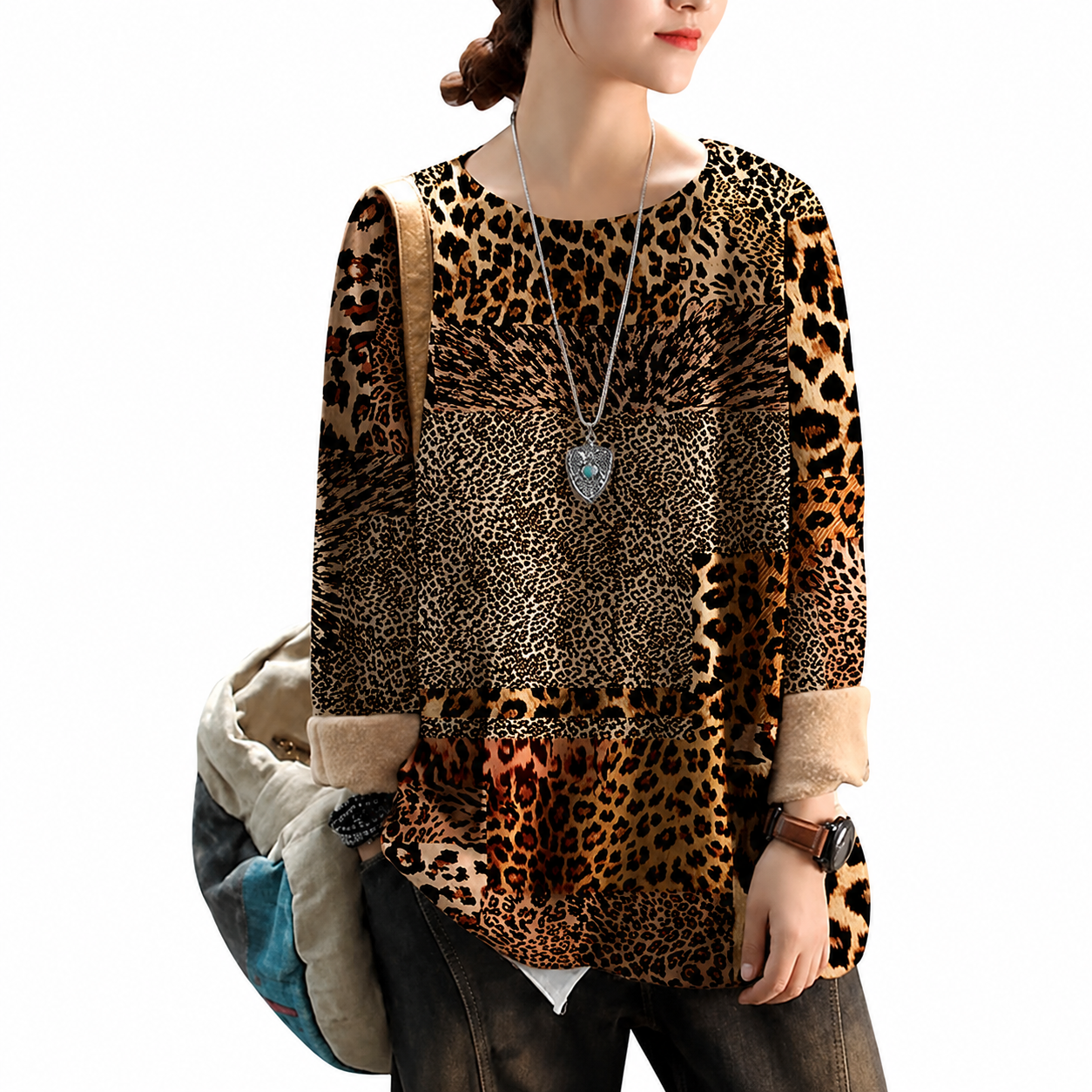 Christmas Snowman Graphic Knit Pullover Sweater for Women