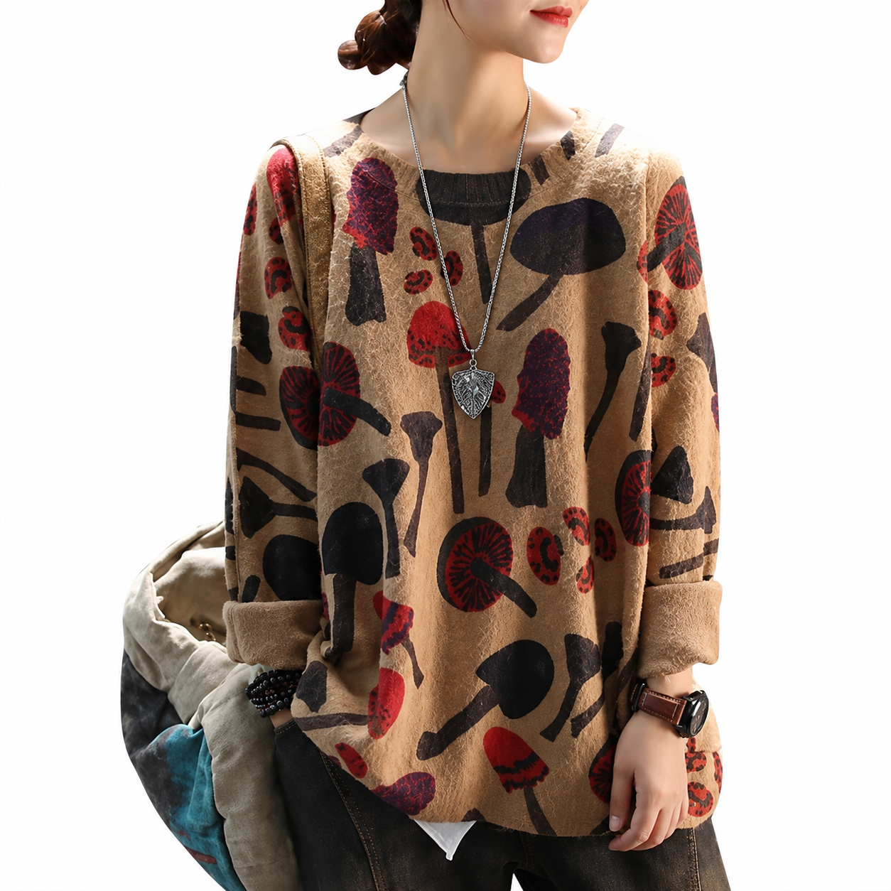 Christmas Snowman Graphic Knit Pullover Sweater for Women