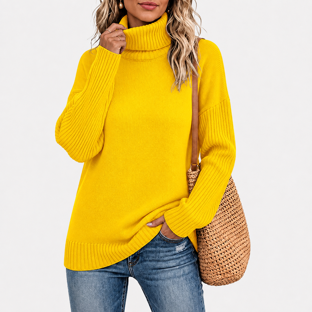 Chunky Oversized Ribbed Knit Christmas Pullover Sweater for Women