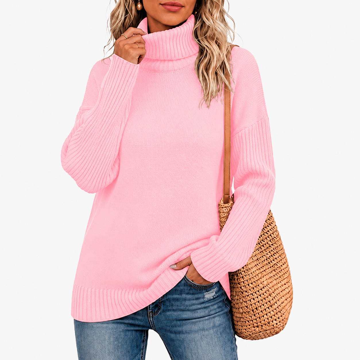 Chunky Oversized Ribbed Knit Christmas Pullover Sweater for Women