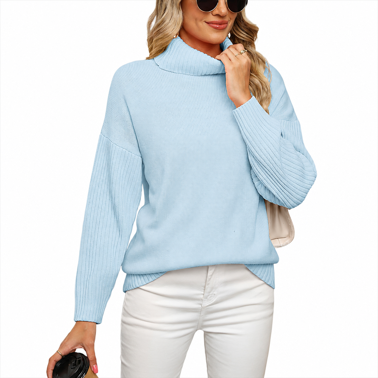 Chunky Oversized Ribbed Knit Christmas Pullover Sweater for Women