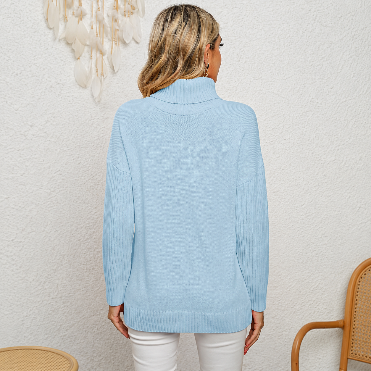 Chunky Oversized Ribbed Knit Christmas Pullover Sweater for Women
