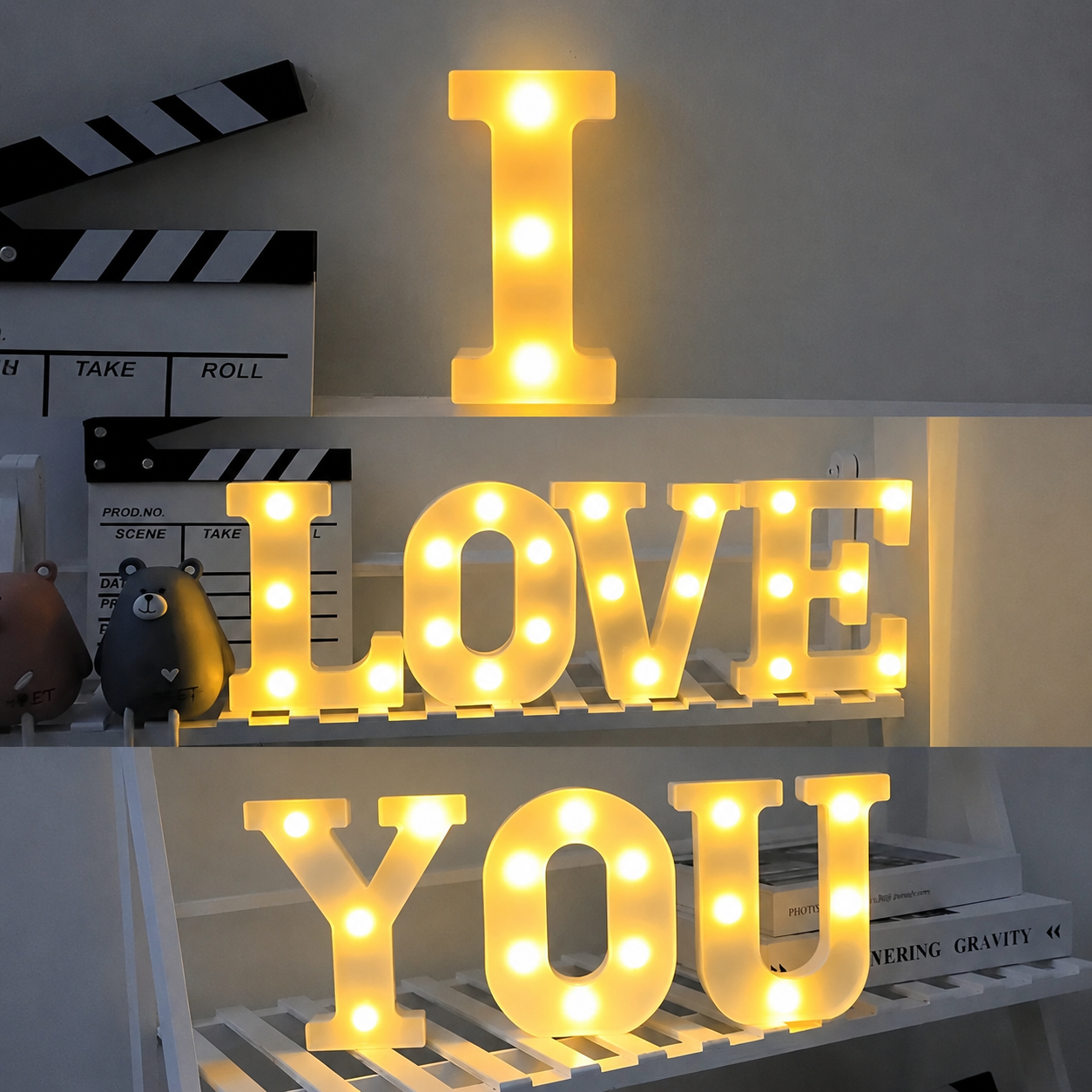 Alphabet Night Decor Light For Christmas   