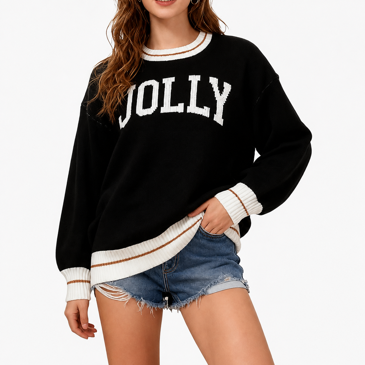 Christmas Graphic Knitted Pullover Sweater for Women