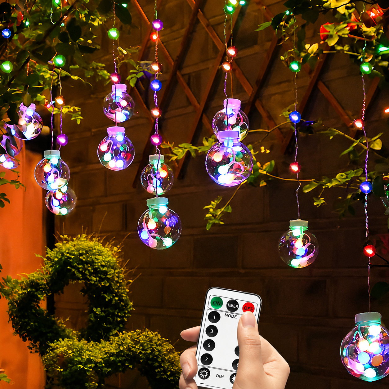 Christmas LED String Lights With Ball Ornaments