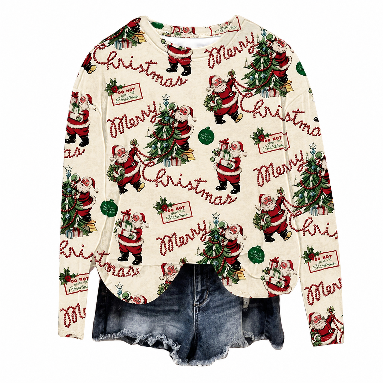 Vintage Christmas Graphic Pullover Sweatshirt for Women