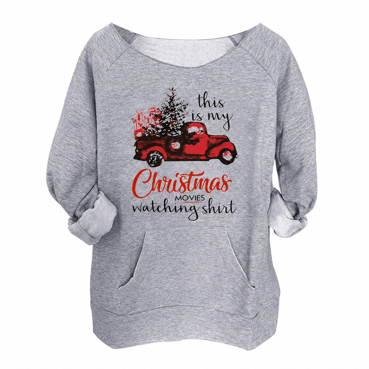 Vintage Christmas Graphic Pullover Sweatshirt for Women