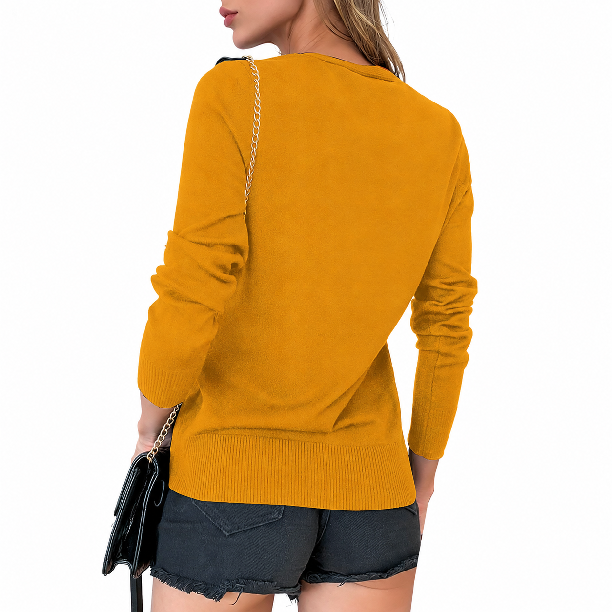 Slim Fit Button Front Knit Cardigan Sweater for Women